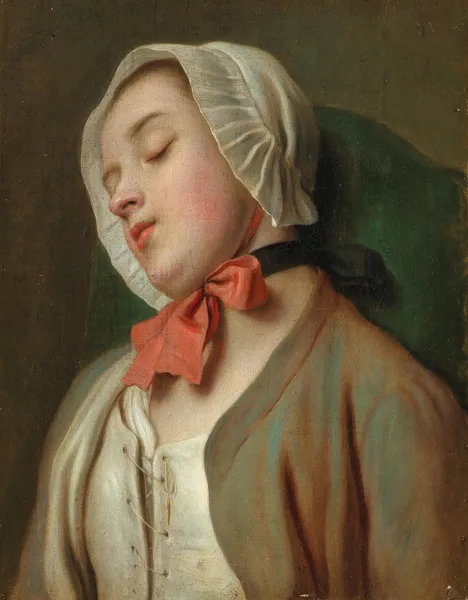 A Young Woman Sleeping In A Chair av Pietro Rotari