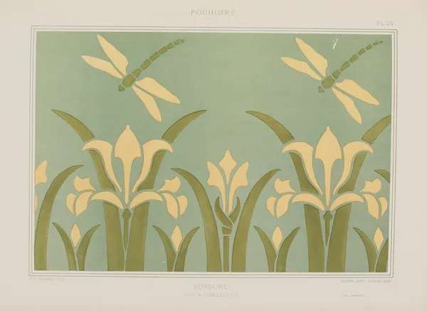 Bordure, Iris & libellules av Maurice Pillard Verneuil