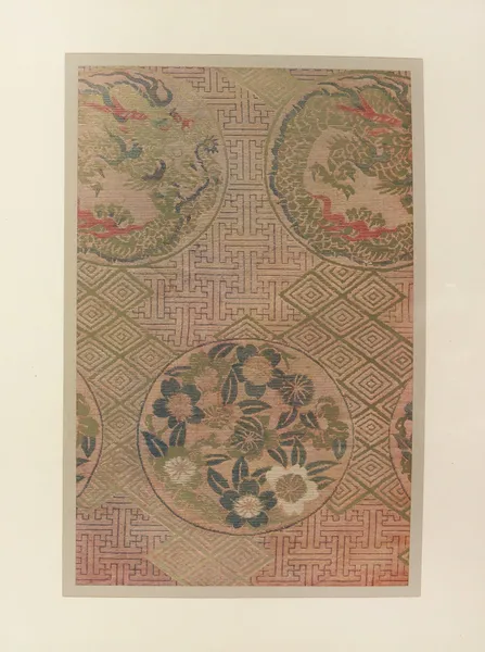 Dragon et fleurs sur fond géométrique av Maurice Pillard Verneuil
