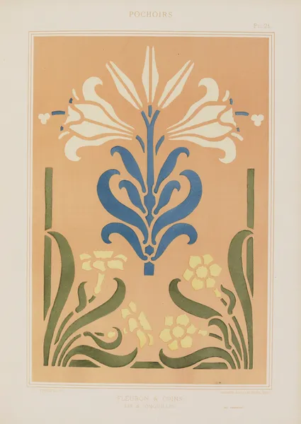 Fleuron & coins, Lis & Jonquilles av Maurice Pillard Verneuil
