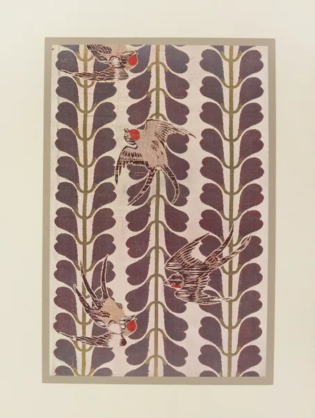 Oiseaux et fleurs de glycine stylisées av Maurice Pillard Verneuil