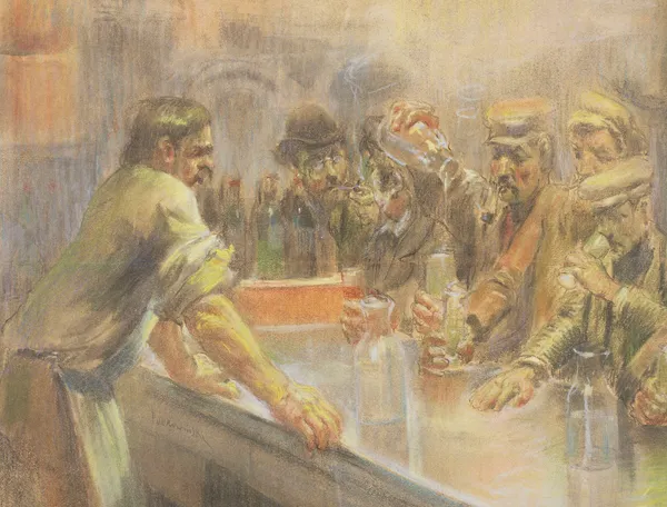 At a bar in Paris av Władysław Podkowiński