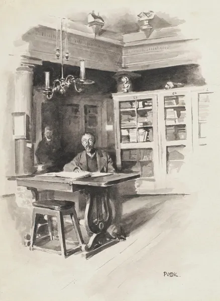 Interior of the library at the Grand Theatre in Warsaw av Władysław Podkowiński