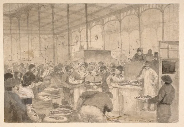 Market hall in Paris av Władysław Podkowiński