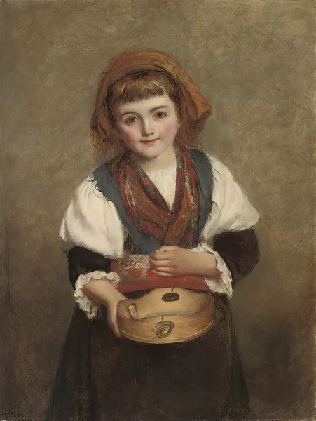 The sweetest little beggar that e’er asked for Alms av William Powell Frith