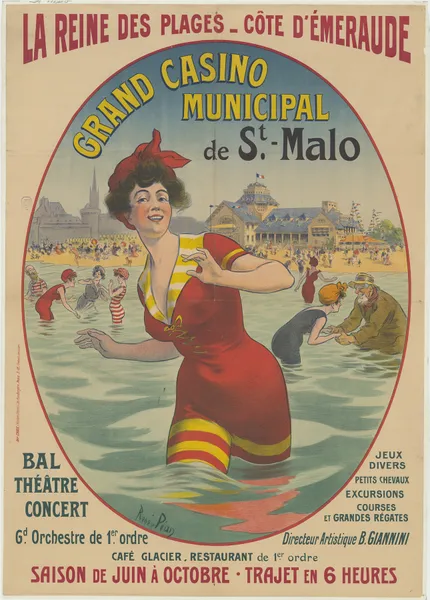 La Reine des Plages – Côte d’Emeraude. Grand Casino municipal de St-Malo bal, théâtre, concert av René Péan