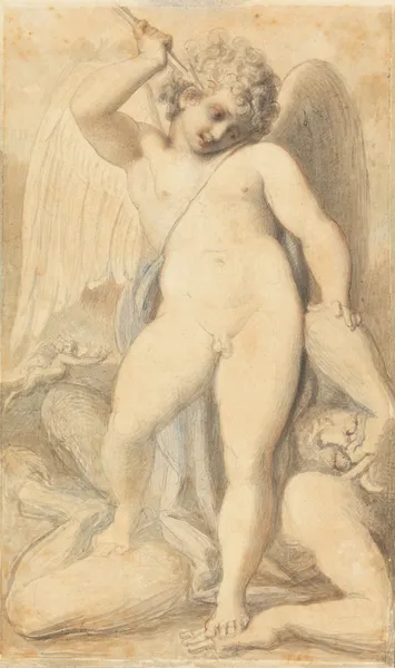 Cupid Overpowering a Satyr av Richard Cosway
