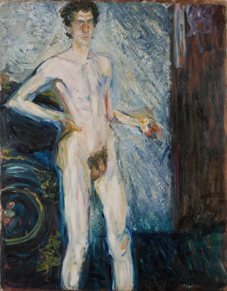 Nude Self-Portrait with Palette av Richard Gerstl