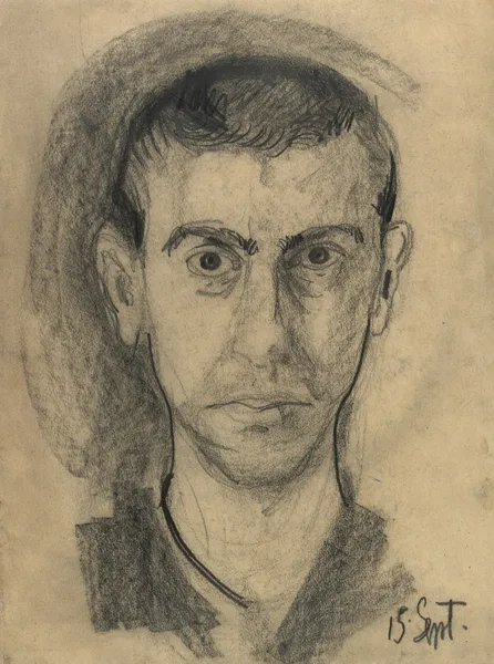 Selbstbildnis Richard Gerstl (Vorder- und Rückseite) av Richard Gerstl