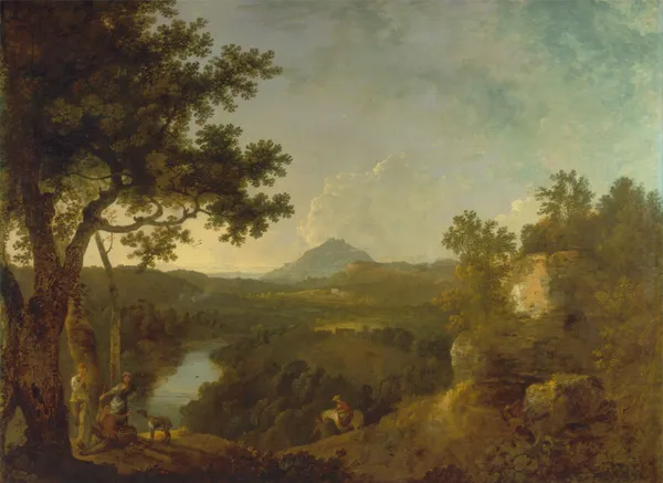 View near Wynnstay, the Seat of Sir Watkin Williams-Wynn, BT. av Richard Wilson