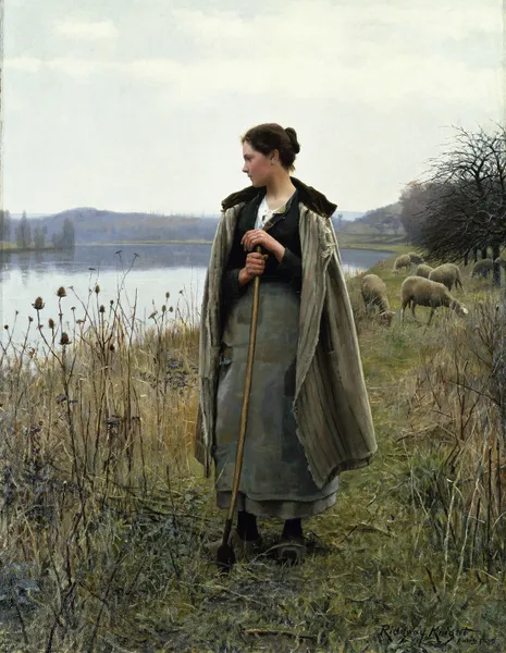 The Shepherdess Of Rolleboise av Daniel Ridgway Knight