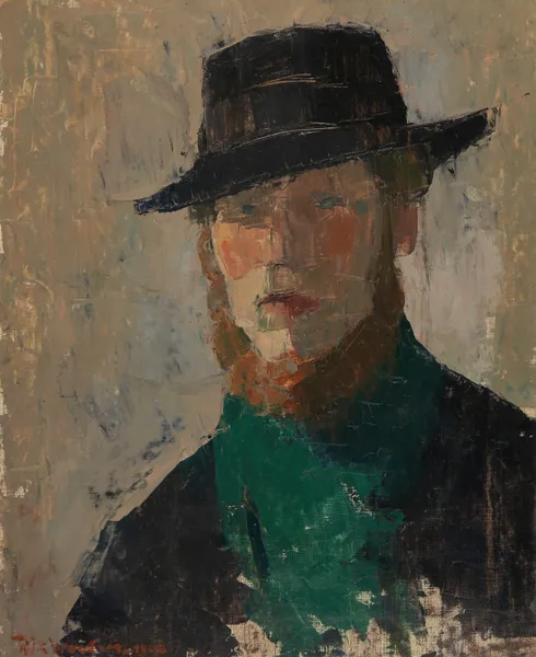Self Portrait in Black Hat av Rik Wouters