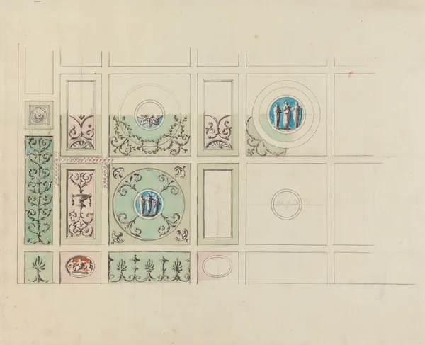 Headfort House, Ireland: Ceiling of the Eating Parlor av Robert Adam