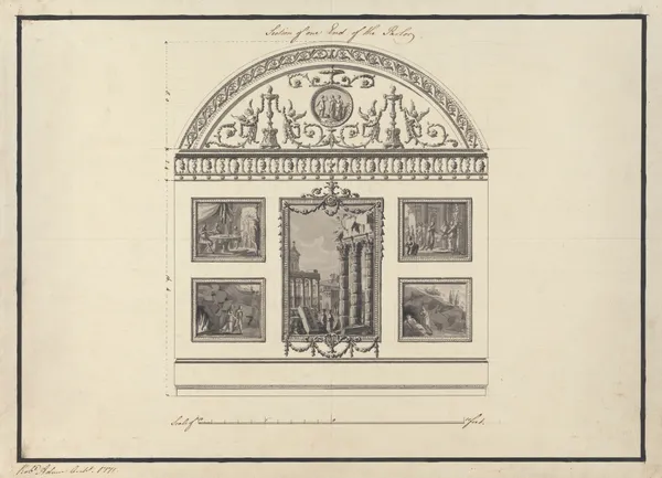 Headfort House, Ireland: Section of One End of the Parlor av Robert Adam