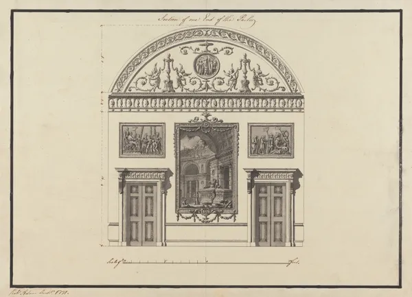 Headfort House, Ireland: Section of One End of the Parlor av Robert Adam