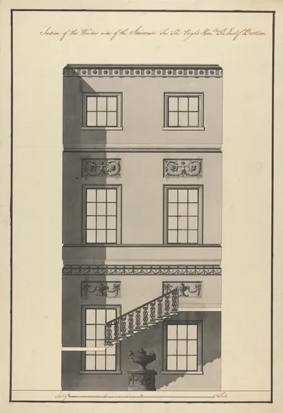 Headfort House, Ireland: Section of the Staircase av Robert Adam