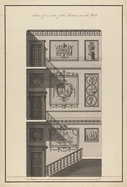 Headfort House, Ireland: Section of the Staircase av Robert Adam