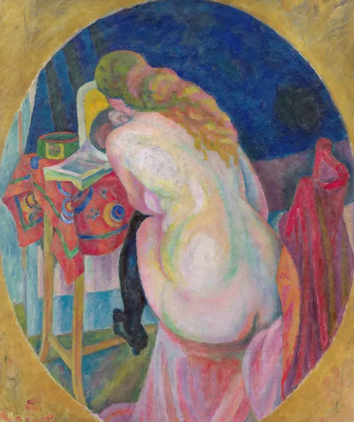 Nude woman reading av Robert Delaunay