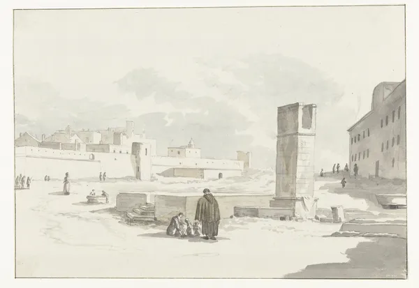 Stadsgezicht in Giovenazzo av Abraham-Louis-Rodolphe Ducros