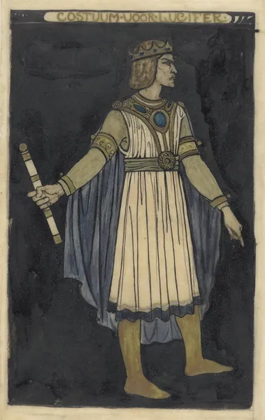 Ontwerp voor kostuum voor Lucifer av Richard Nicolaüs Roland Holst