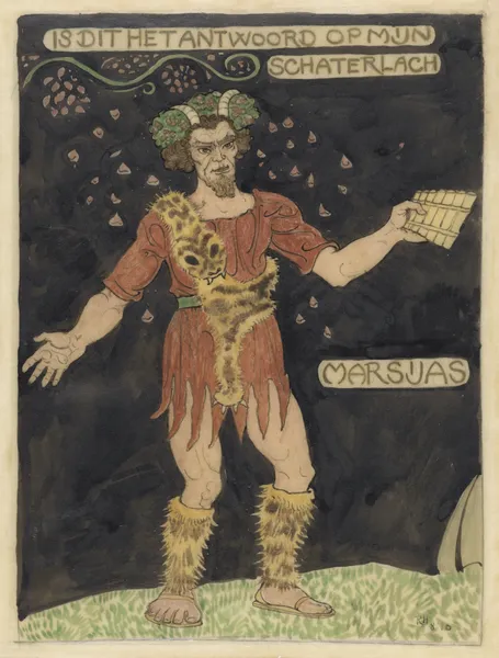 Ontwerp voor kostuum voor Marsyas av Richard Nicolaüs Roland Holst