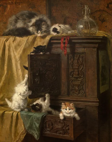 Misbehaving av Henriëtte Ronner-Knip