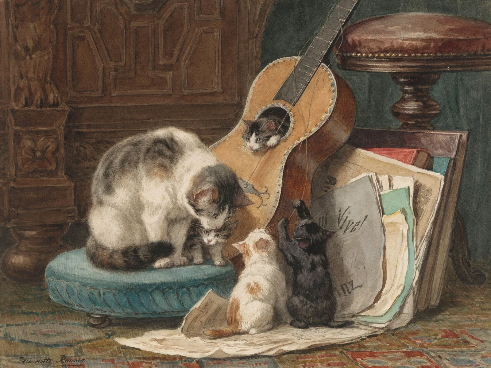The Musicians av Henriëtte Ronner-Knip