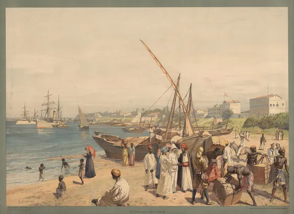 Kolonial-Wandbilder – Im Hafen von Dar Es Salam av Rudolf Hellgrewe