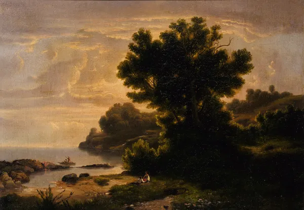 Landscape with Family by Lake av Robert S. Duncanson