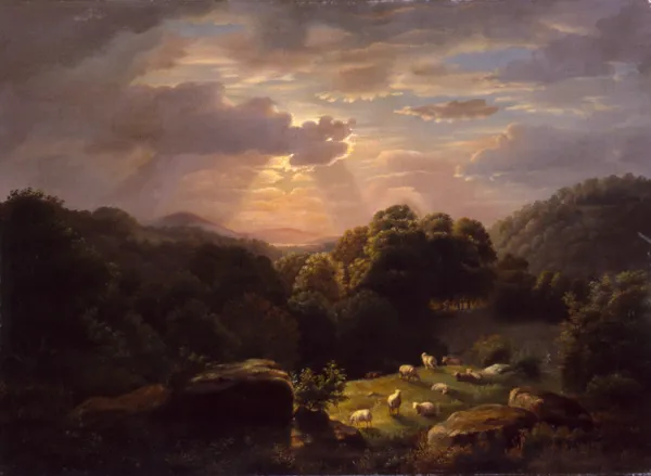 Landscape with Sheep av Robert S. Duncanson