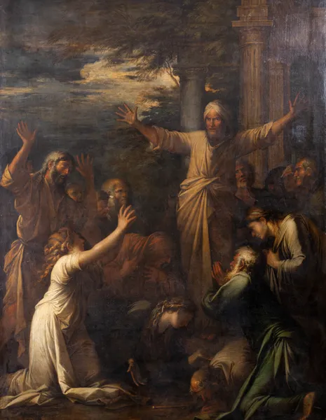 Jonah Preaching to the People of Niniveh av Salvator Rosa