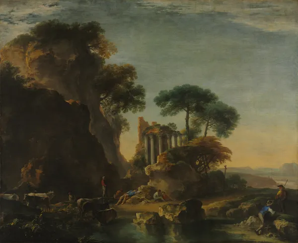 Ruins in a Rocky Landscape av Salvator Rosa