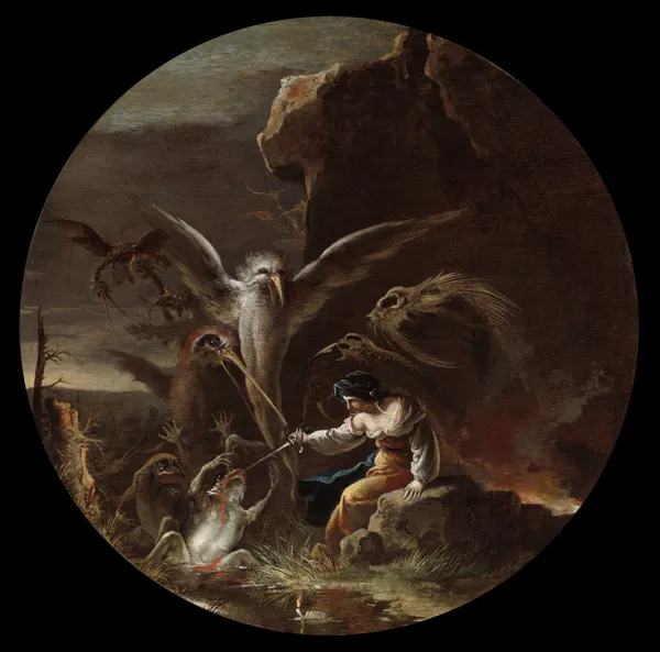 Scenes of Witchcraft, Morning av Salvator Rosa