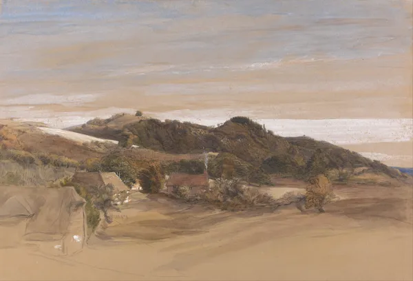 Underriver Hills, near Sevenoaks, Kent, from the Grounds of J. Herries, Esq. av Samuel Palmer