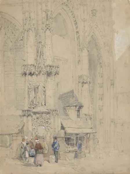 Fontaine S. Maclou, tegen de S. Maclou te Rouaan av Samuel Prout