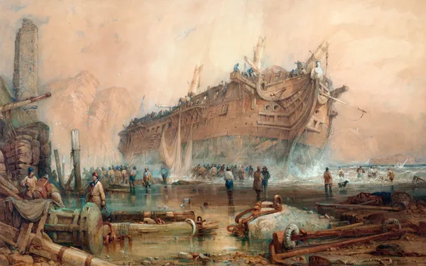 Wreck of an East Indiaman av Samuel Prout