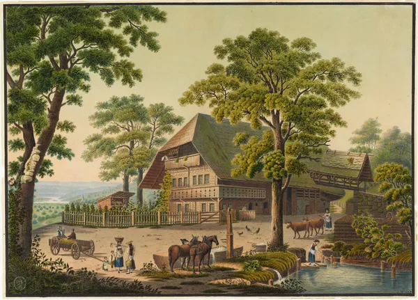 Maison de paysan près Wichtrach (Ct. de Berne) av Jakob Samuel Weibel