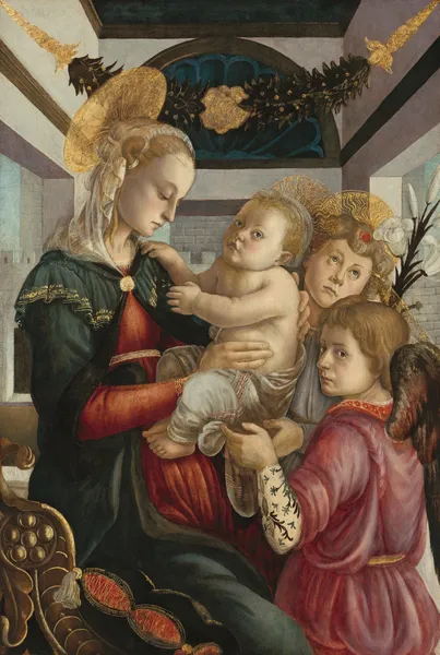 Madonna and Child with Angels av Sandro Botticelli
