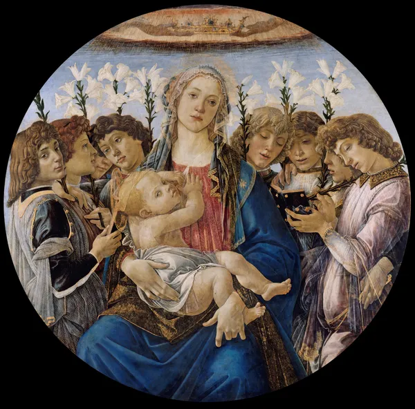 Mary with the Child and Singing Angels av Sandro Botticelli