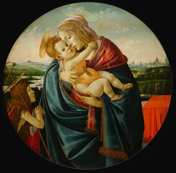 Virgin and Child With Saint John The Baptist av Sandro Botticelli