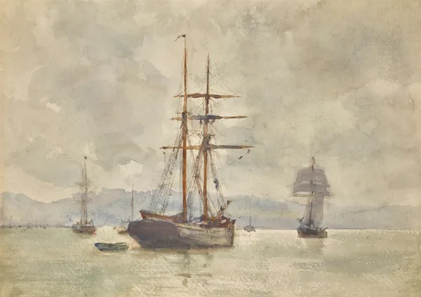Sailing Ships At Anchor av Henry Scott Tuke