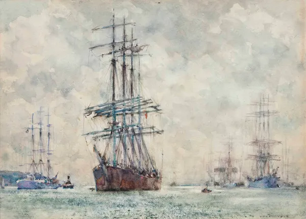 Windjammers In The Carrick Roads av Henry Scott Tuke