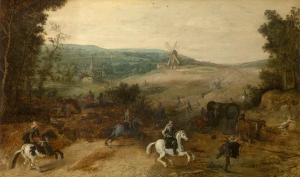 Landscape with Travellers Attacked by Robbers av Sebastian Vrancx