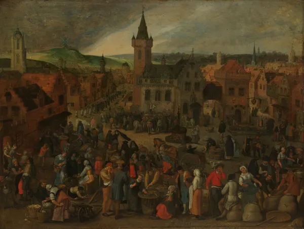Market Day in a Flemish Town av Sebastian Vrancx