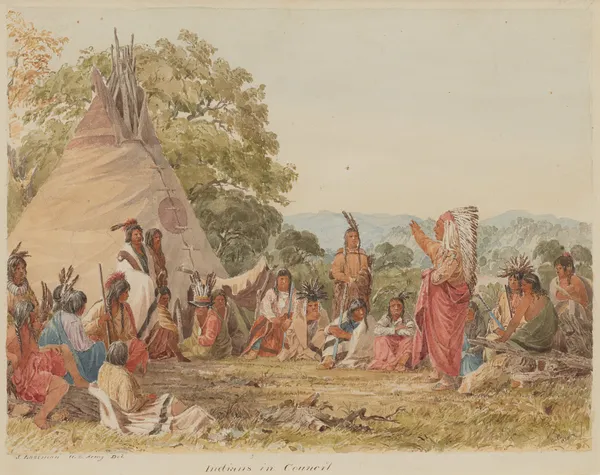Indians in Council av Seth Eastman