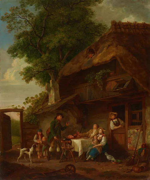 Ländliche Mahlzeit im Freien av Sigmund Freudenberger