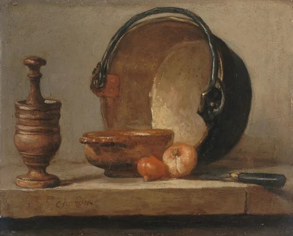 Nature morte au chaudron de cuivre av Jean Siméon Chardin