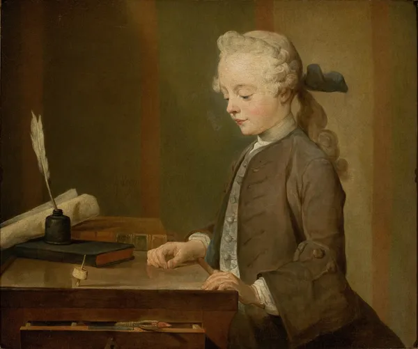 Portrait of Auguste Gabriel Godefroy av Jean Siméon Chardin