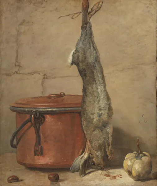 Rabbit and Copper Pot av Jean Siméon Chardin