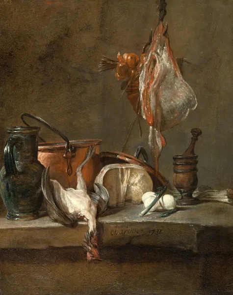Still Life with Ray and Basket of Onions av Jean Siméon Chardin